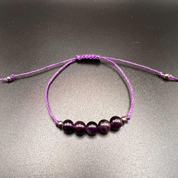 💕Host Pick💕 KC Gems Co. Natural Amethyst Slide Bracelet - February Birthstone - Picture 3 of 5